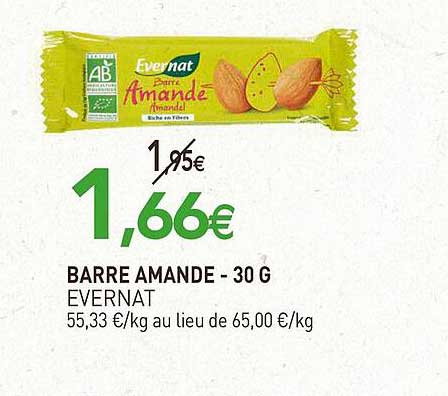 Barre Amande - 30 G Evernat
