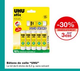 bâtons de colle "uhu" -30% immédiatement