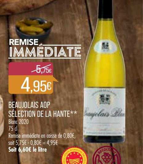 beaujolais aop sélection de la hante blanc 2020