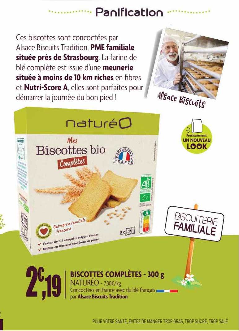 biscottes complètes - 300 g naturéo