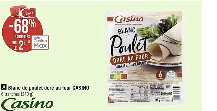Blanc De Poulet Doré Au Four Casino
