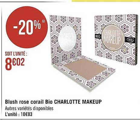 blush rose corail bio charlotte makeup