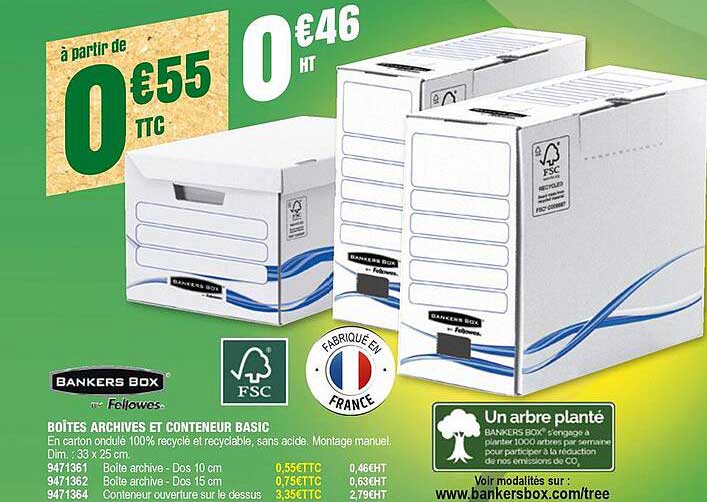 boîte archives et conteneur basic fellowes