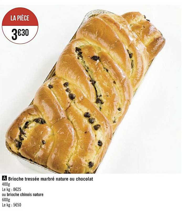 Brioche Tressée Marbré Nature Ou Chocolat