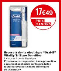 brosse à adents électrique "oral-b" vitality trizone sensitive