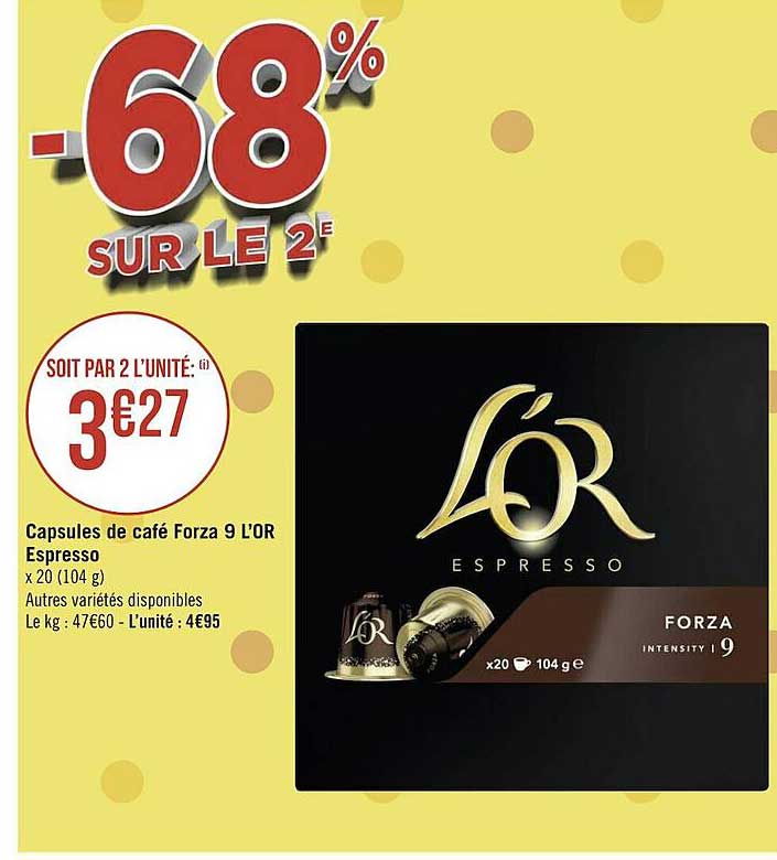 Capsules De Café Forza 9 L'or Espresso -68% Sur Le 2e