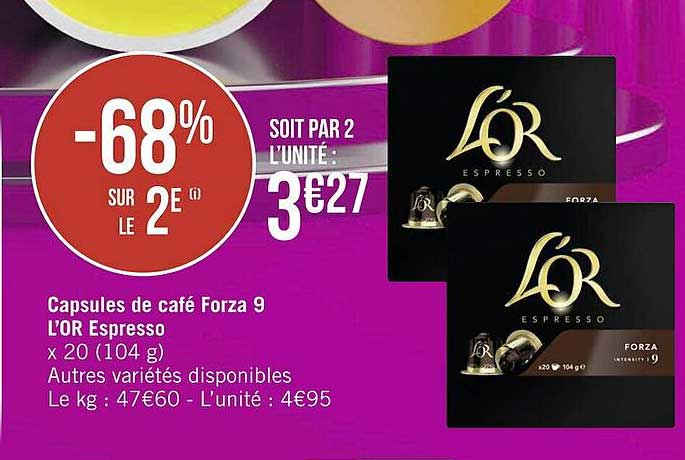 Capsules De Café Forza 9 L'or Espresso -68% Sur Le 2e