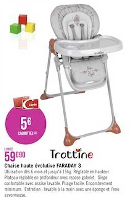 chaise haute évolutive faraday 3 trottine