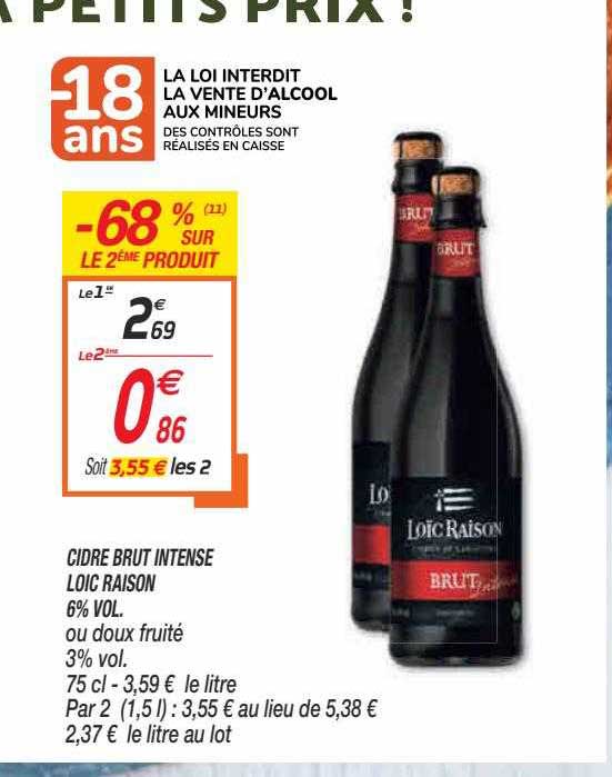 cidre brut intense loïc raison 6% vol.