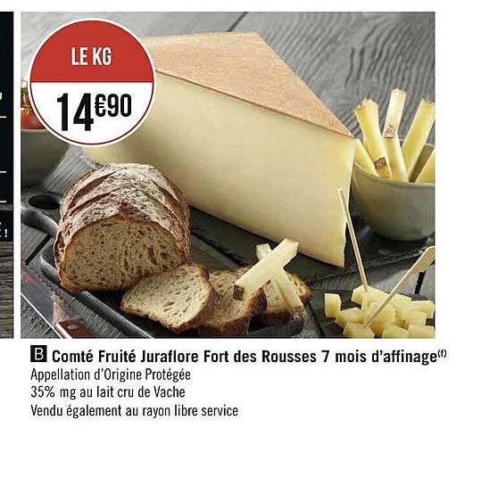 comté fruité juraflore fort des rousses 7 mois d'affinage