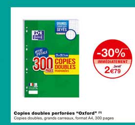 coples doubles perforées "oxford" -30% immédiatement