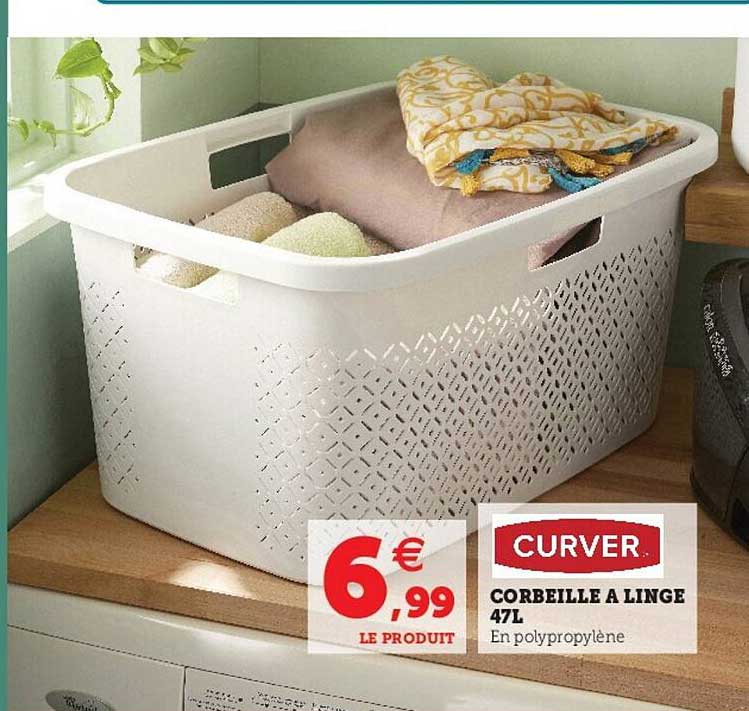 corbeille à linge 47l curver
