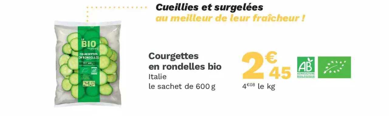 Courgettes En Rondelles Bio