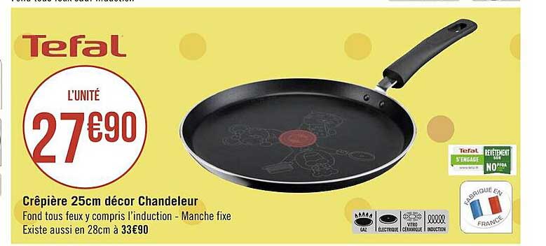 crêpière 25 cm décor chandeleur