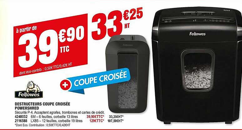 destructeurs coupe croisée powershred