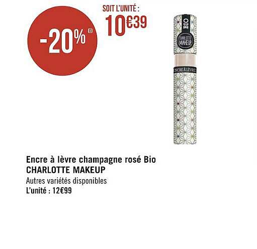 encre à lèvre champagne rosé bio charlotte makeup