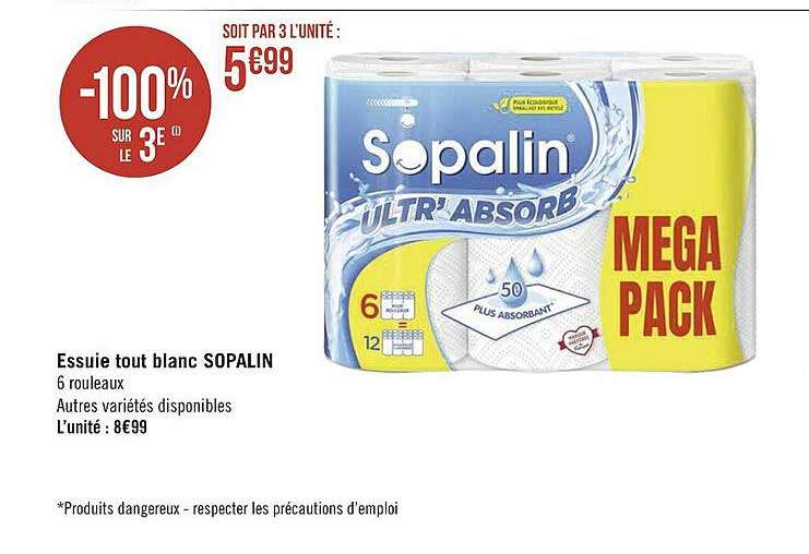 Essuie-tout Blanc Sopalin