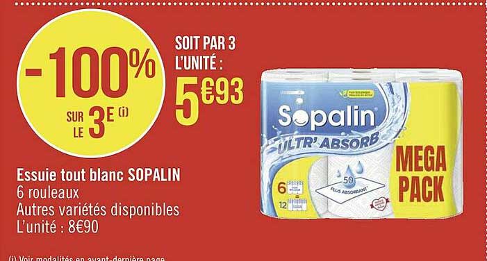 essuie tout blanc sopalin