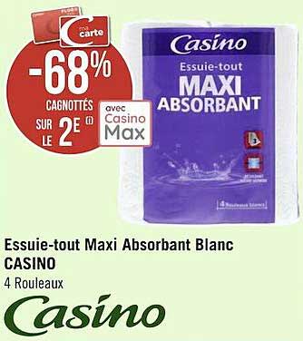 essuie-tout maxi absorbant blanc casino