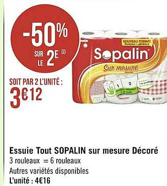 essuie tout sopalin sur mesure décoré