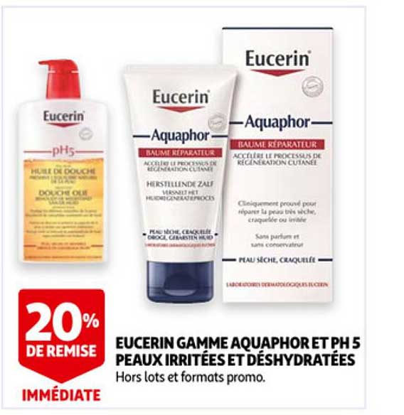 eucerin gamme aquaphor et ph 5 peaux irritées et déshydratées