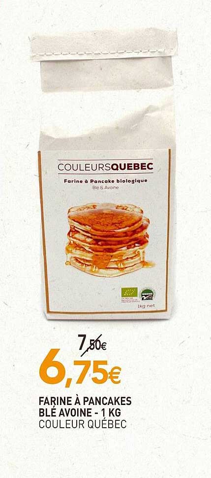 farine à pancakes blé avoine - 1 kg couleur québec