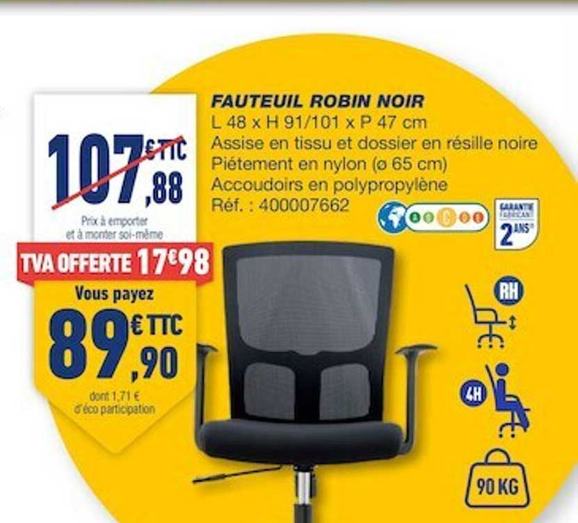 Fauteuil Robin Noir