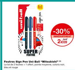 feutres sign pean uni-ball "mitusbishi" -30% immédiatement