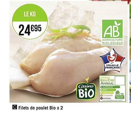 Filets De Poulet Bio X2