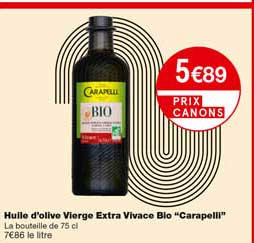 huile d'olive vierge extra vivace bio "carapelli"