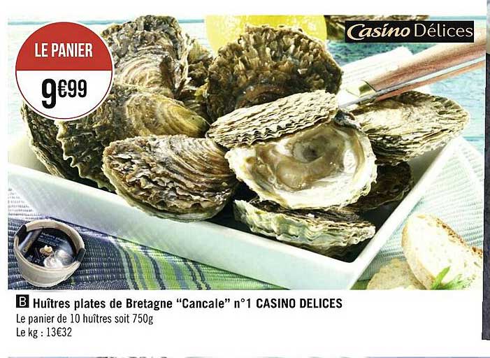 Huîtres Plates De Bretagne "cancale" N°1 Casino Delices