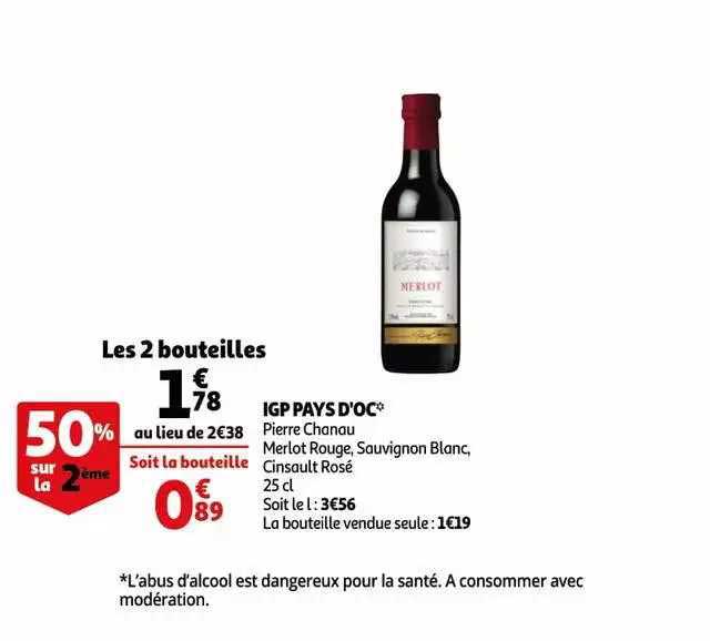 igp pays d'oc pierre chanau merlot rouge, saucignon blan, cinsault rosé