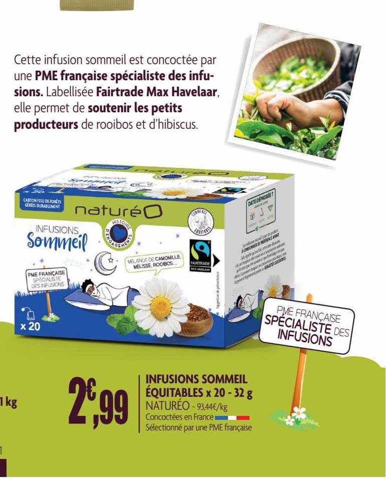 infusion sommeil équitables x20 - 32 g naturéo