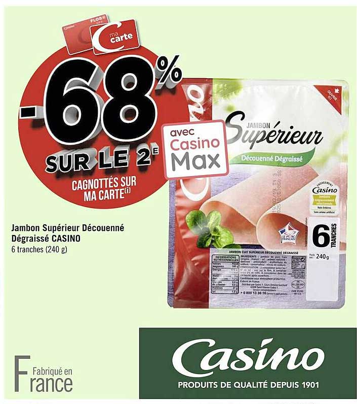 Jambon Supérieur Découenné Dégraissé Casino