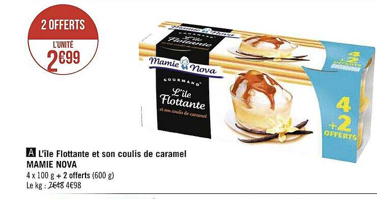 l'île flottante et son coulis de caramel mamie nova