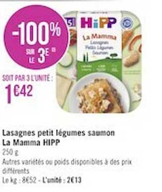 lasagnes petit légumes saumon la mamma hipp