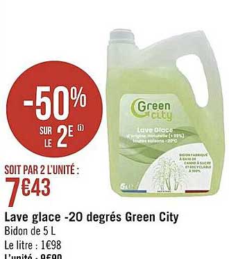 lave glace -20 degrés green city
