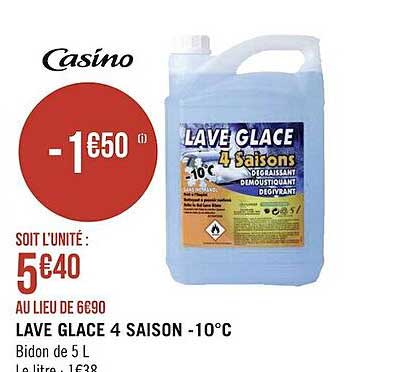 lave glace 4 saison -10°c
