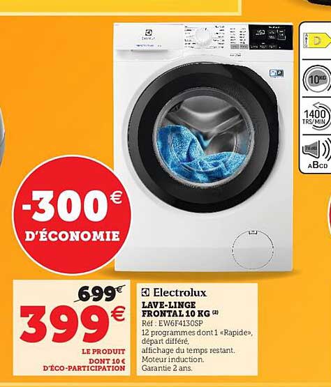 lave-linge frontal 10 kg electrolux