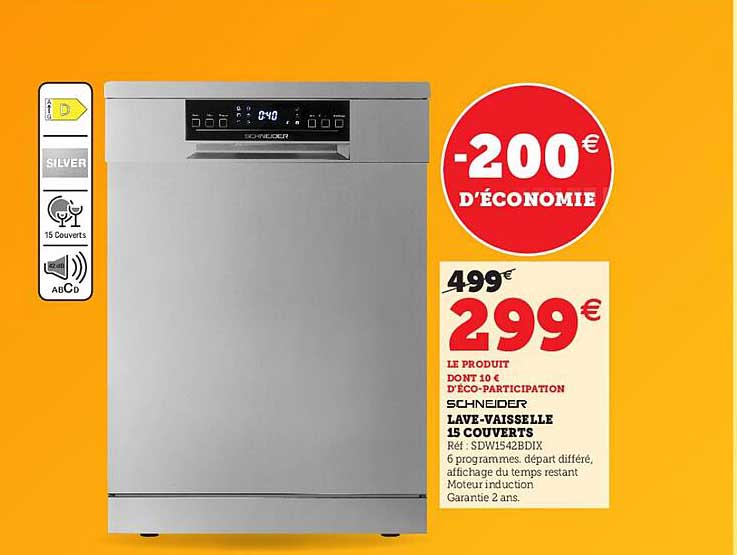 lave-vaisselle 15 couverts schneider