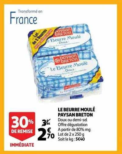 le beurre moulé paysan breton