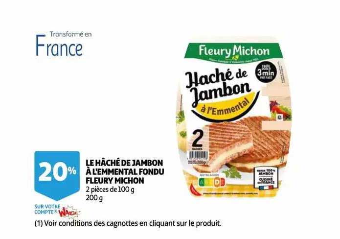 le haché de jambon à l'emmental fondue fleury michon