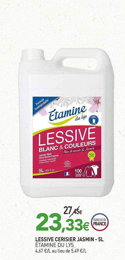 lessive cerisier jasmin - 5l étamine du lys