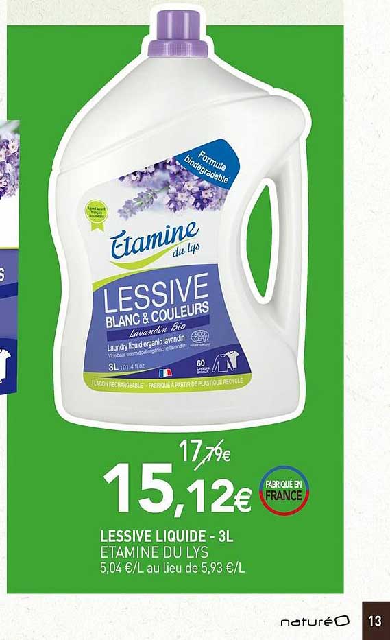lessive liquide - 3l étamine du lys