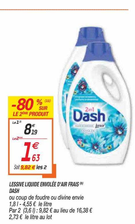 lessive liquide envolée d'air frais dash