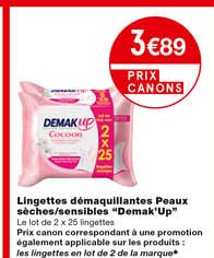 lingettes démaquillantes peaux sèches sensibles "demak'up"