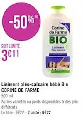 liniment oléo-calcaire bébé bio corine de farme