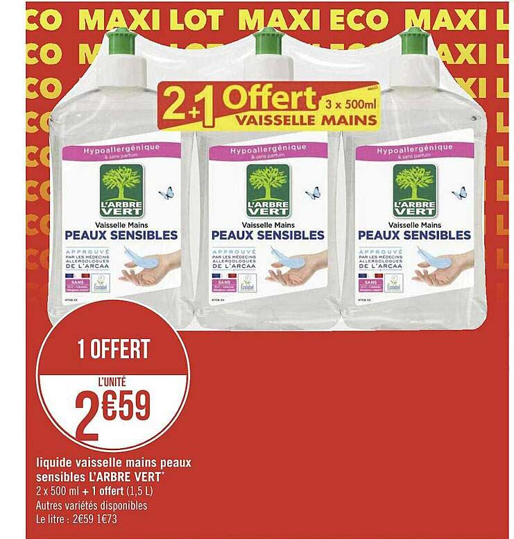 liquide vaisselle mains peaux sensibles l'arbre vert
