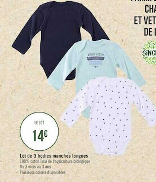 lot de 3 bodies manches longues