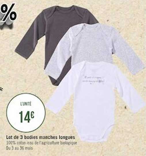 lot de 3 bodies manches longues